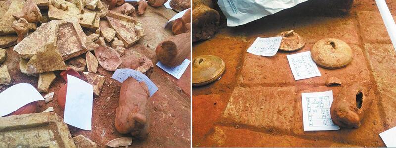 墓底出土了不少東漢晚期文物